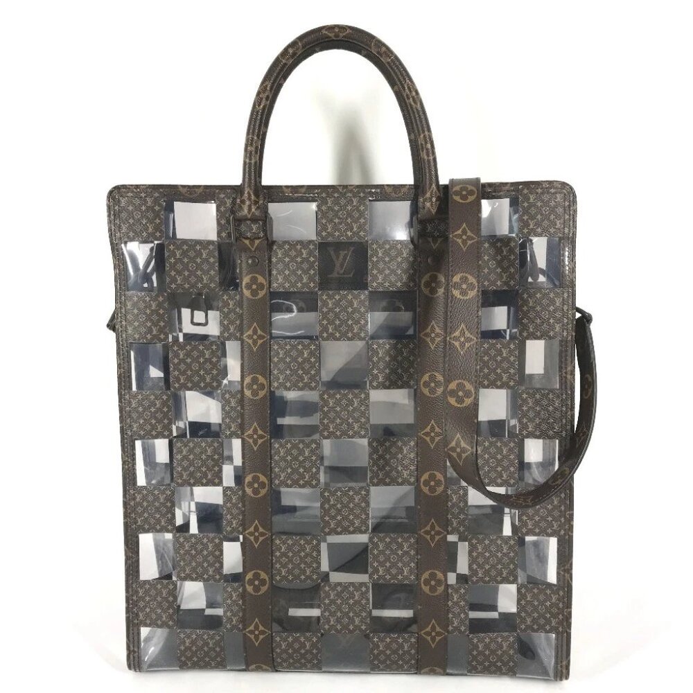 LOUIS VUITTON M20866 Monogram Chess Sac Plat 2WAY Shoulder Bag Tote Bag Hand Bag
